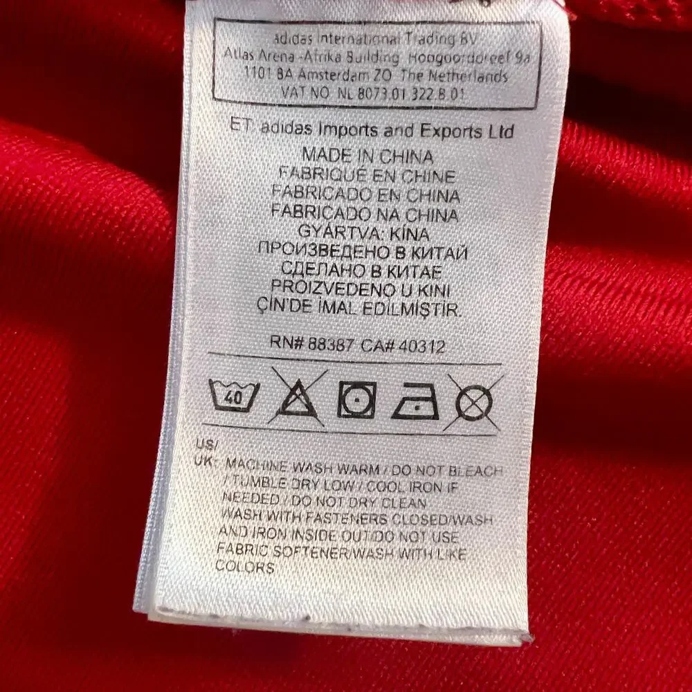 Adidas Climacool Training Jacket Mens UK XL Red Mesh Lined 3 Stripe Activewear